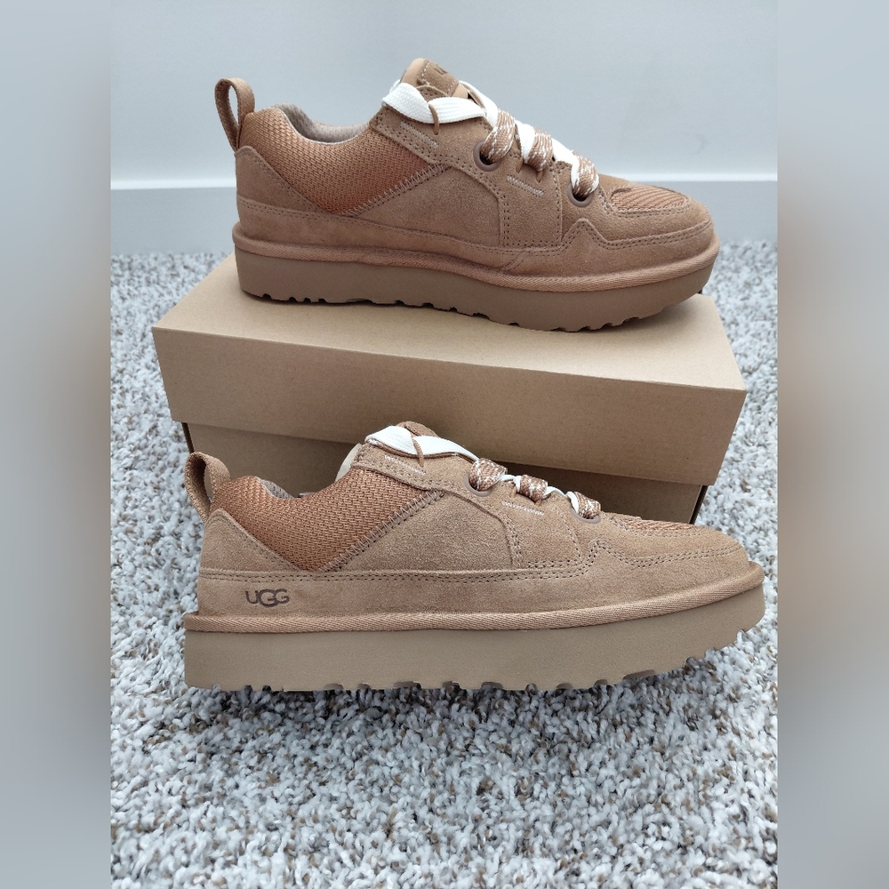 UGG Tan Sneakers with Cream Laces - Picture 2 of 9
